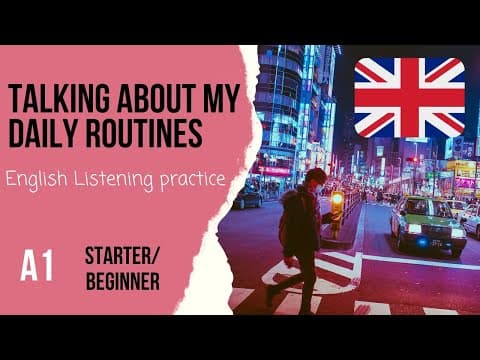 Thumbnail for Beginner English listening practice/speaking practice Level 1/A1🍽🚴Talking about my daily routines by Elephant English Podcasts