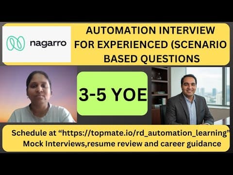 Thumbnail for Automation Testing Interview Experience | Real-Time QA & SDET Interview Preparation 2026 by RD Automation Learning