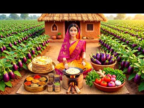 Thumbnail for Miniature Doll Cooking Baingan Bharta 🍆🥘 | Rainy Day Indian Tiny Kitchen ASMR by Miniature Indian Kitchen
