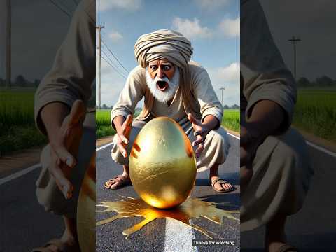 Thumbnail for The farmer found the pigeon's golden egg and the farmer is worried 😭 #ai #hen #farmer by moon hindi animation 