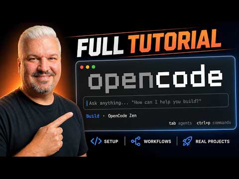 Thumbnail for OpenCode Tutorial for Beginners: Setup, Agents, Skills & MCP by Leon van Zyl