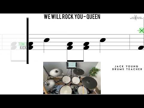 Thumbnail for We Will Rock You  Queen🥁 Hard Beginner Version by Jack Young