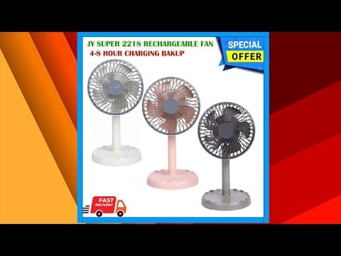 Thumbnail for JY SUPER Lithium rechargeable mini table fan JY-2218 - মিনি ফ্যান #bangladesh #daraz #fan #gadgets by ShohozOnline
