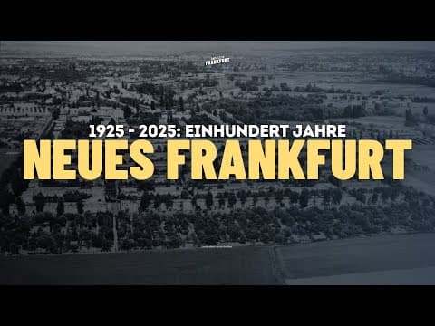 Thumbnail for 100 Jahre Neues Frankfurt | Was es mit dem Neuen Frankfurt auf sich hat by Damals in Frankfurt