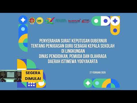 Thumbnail for Penyerahan SK Gubernur Penugasan Guru sebagai Kepala Sekolah di Dikpora DIY 2026 by Channel DikporaDIY