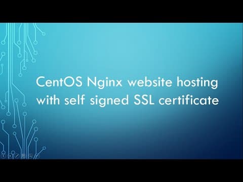 Thumbnail for CentOS Nginx web hosting with self signed SSL certificate by Cloud Lab With Romiyo