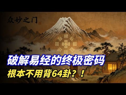 Thumbnail for 想学会《易经》,根本不用背64卦!记住这个“核心公式”,万物皆可算! #易经 #公式 #预测 #国学 by 智慧人生