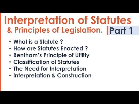 Thumbnail for Interpretation of Statutes & Principles of Legislation LLB Syllabus Revision Notes Lecture - Part 1 by LawMint