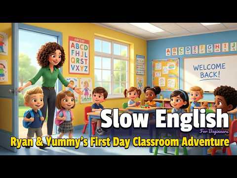 Thumbnail for First Day at School | Classroom Conversation | Easy English Listening Story (A1 Level) by Amelia Daily English