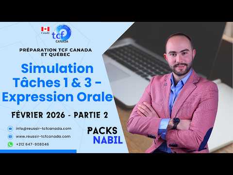 Thumbnail for Simulation Tâches 1&3 Expression Orale Février 2026 Partie 2 - Préparation TCF Canada et TCF Québec by Réussir Tcf Canada