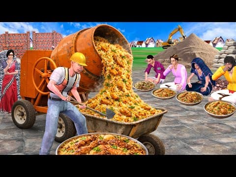 Thumbnail for Construction Worker Ka Concrete Mixer Chicken Biryani Hindi Kahani Moral Stories Funny Comedy Video by Khushi - Hindi Stories Super Comedy Videos