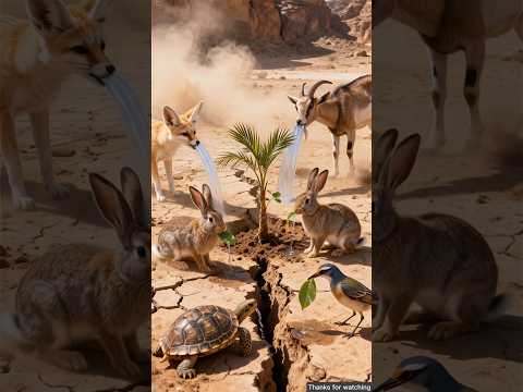 Thumbnail for The camel saves the date palm tree from drying up by seeing water 😭 #ai #tree #plants #water by moon hindi animation