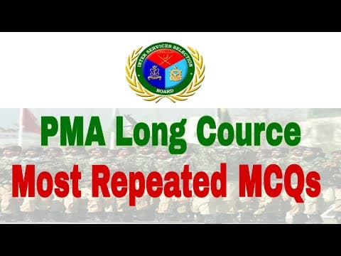 Thumbnail for PMA Long Cource Most Repeated MCQs | Initial Test Preparation | Pakistan Army by Apply For New Jobs