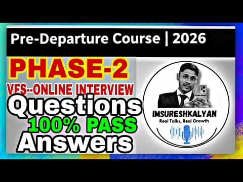 Thumbnail for PHASE-2 Malta Pre-Departure Course Interview Questions & Answers | VFS Interview Full Guide 2026 by Imsureshkalyan