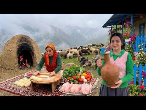 Thumbnail for The most delicious chicken dumplings recipe with vegetables in the village by kand matbaxi