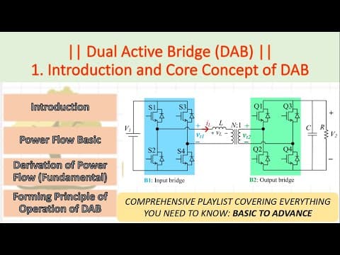 Thumbnail for LECT 01 Introduction to Dual Active Bridge (DAB) Converter and Power Transfer Concept #DAB by Learning नगरी
