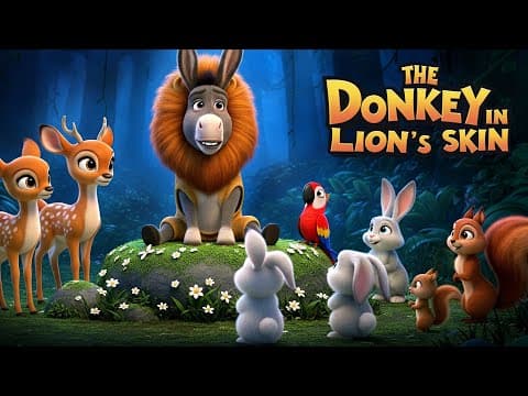 Thumbnail for The Donkey in the Lion’s Skin 🐴🦁 | English Moral Stories | Bedtime Stories by Mr Book and Me Stories