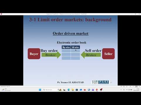 Thumbnail for Prof EL KHATTAB - Limit order markets (1) - financial markets microstructure by professeur elkhattab