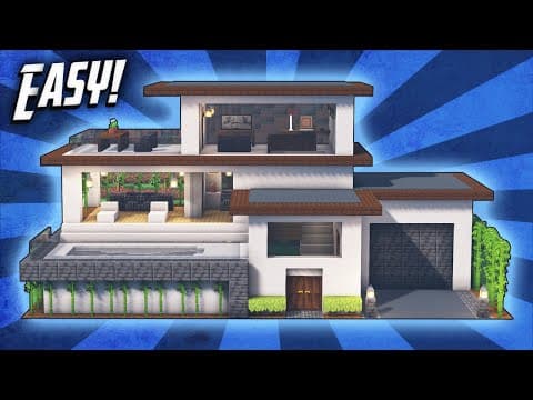 Thumbnail for Minecraft: How To Build A Modern Mansion House Tutorial (#40) by Rizzial