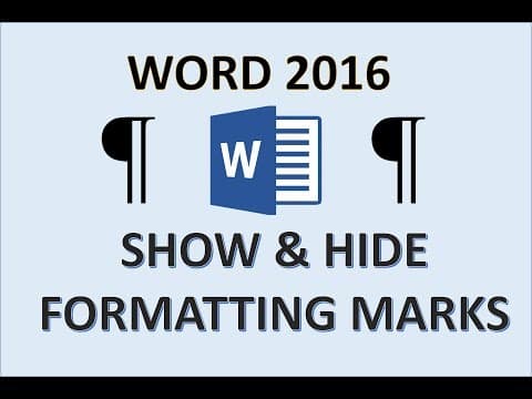 Thumbnail for Word 2016 - Formatting Marks - How to Show Hide Remove Paragraph Symbol - Citation Mark Symbols MS by Professor Adam Morgan