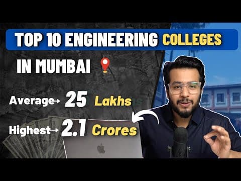 Thumbnail for Top 10 Engineering Colleges in Mumbai | 2.1 Crore Placement 🔥 | Ranking | Fee | A to Z Info by Ritik Meghwani