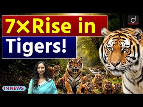 Thumbnail for Tiger Population Growth in Valmiki Tiger Reserve | InNews | UPSC | Drishti IAS English by Drishti IAS : English
