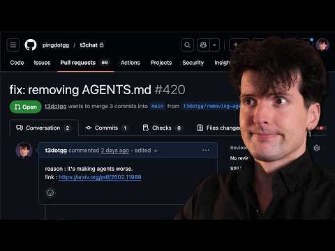 Thumbnail for Delete your CLAUDE.md (and your AGENT.md too) by Theo - t3․gg