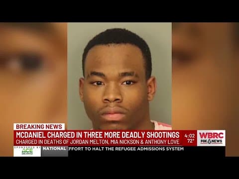 Thumbnail for McDaniel charged in three more deadly shootings by WBRC 6 News