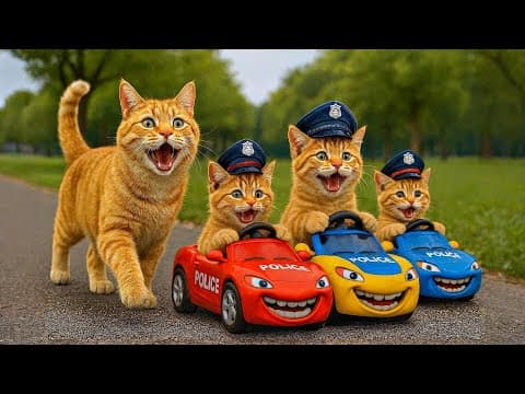 Thumbnail for Mama Cat Buys Police McQueen Cars for Kitten Cats 🚓🚗 | Funny Cat Family Adventure by TailRipple Media
