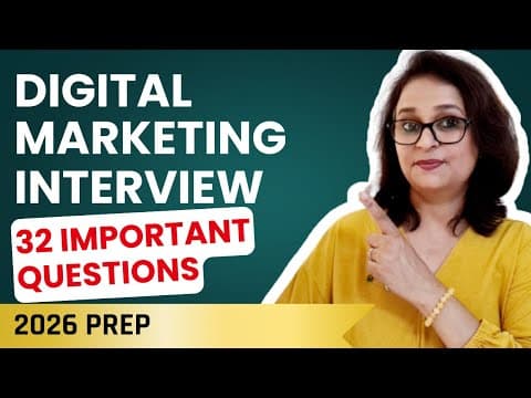 Thumbnail for 32 Basic Digital Marketing Interview Questions for 2026 : Key Concepts and Best Answers ✅ by CareerRide