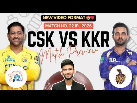 Thumbnail for CSK vs KKR | Match Prediction | IPL 2026 | Match - 22 | CSK vs KKR 2026 | Cricket Prediction by Anurag Dwivedi