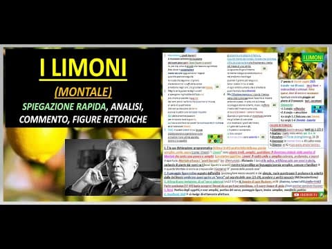 Thumbnail for I LIMONI (Montale) Spiegazione rapida, analisi, commento, figure retoriche by DOTTOR PROF