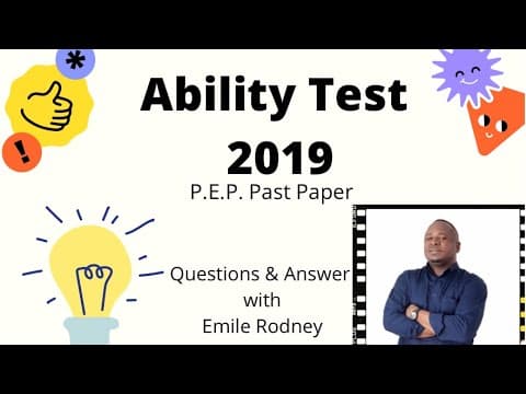 Thumbnail for Ability Test 2019 Past Paper -PEP by Made Easy With Rodney