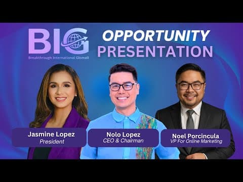Thumbnail for BIG Opportunity Presentation (March 2026) | Breakthrough International Glomall | Live BIG 💜🚀🙏🫰 by BIG Breakthrough International Glomall