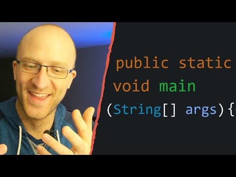 Thumbnail for Java Main Method Explained - What Does All That Stuff Mean? by Coding with John