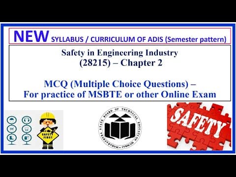 Thumbnail for 28215 MCQ Chapter 2 ADIS by Pravin Pathak Industrial Safety