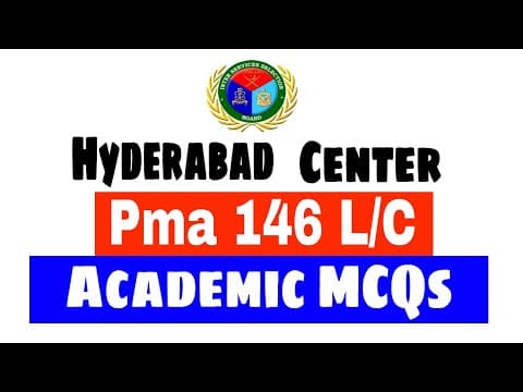 Thumbnail for PMA 146 Long Course Academic MCQs | Hyderabad Centre Academic MCQs | Initial Test Preparation by Apply For New Jobs