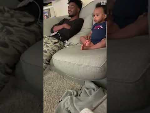 Thumbnail for Adorable moment of father and toddler having conversation | ABC News by ABC News