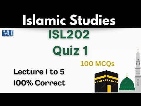 Thumbnail for ISL202 Quiz 1_Lecture 1 to 5_Isl202 Midterm Mcqs_100% correct_Isl202 Quiz 1 solution by Haalim Study Insights