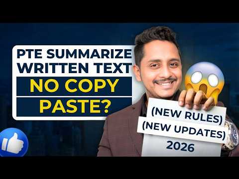 Thumbnail for PTE Summarize Written Text 2026 | No Copy Paste? New Rules Explained! by SKILLS PTE ACADEMIC