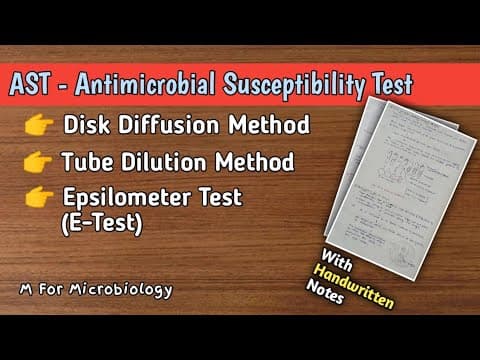 Thumbnail for Antimicrobial Susceptibility Test | Disk diffusion method | Tube dilution method | Epsilometer test by M For Microbiology