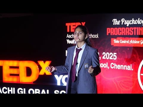 Thumbnail for THE PSYCHOLOGY OF PROCRASTINATION | Mugdha Santaji Patil | TEDxAachi Global School Youth by TEDx Talks
