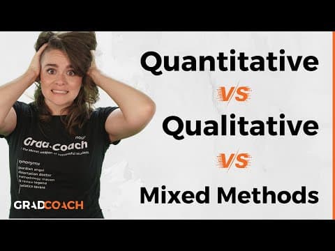 Thumbnail for Qualitative vs Quantitative vs Mixed Methods Research: How To Choose Research Methodology by Grad Coach