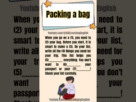Thumbnail for Easy English for Beginners Packing a Bag Learn Travel Vocabulary (A1-A2) by ABC Learning English
