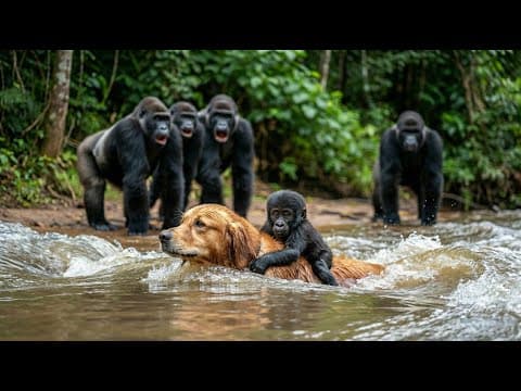 Thumbnail for Rescue Animals Dog Saves Baby Gorilla from Flood Waters, The Alpha’s Reaction Stuns All #3 by Animal Heroes