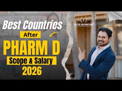 Thumbnail for 5 Bestcountriesforpharmd to work in 2026 | PharmD Scope & Salary PharmD in Abroad AbroadPharmacist by Elite Expertise | OPRA KAPS exam Aus NZ Pharmacist