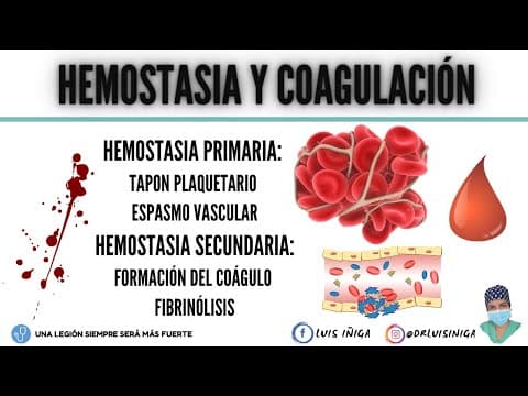 Thumbnail for Hemostasia y Coagulación (Tapón plaquetario, Mecanismo general, Vía intrínseca y extrínseca) by Dr. Luis Iñiga Bazán
