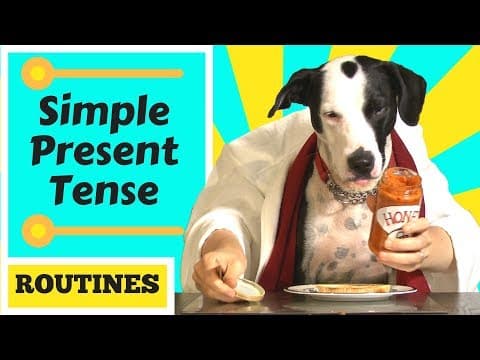 Thumbnail for The Present Simple Tense - Carter's breakfast routine by Simple English Videos