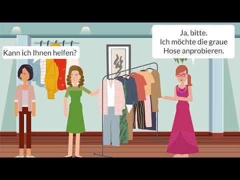 Thumbnail for Kleidung kaufen - Dialoge A1/A2/B1 | Deutsch lernen by Super Deutsch