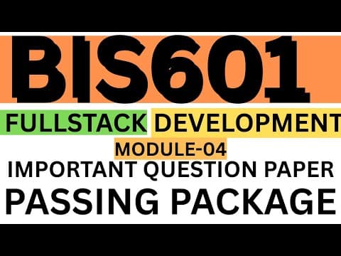 Thumbnail for FULLSTACK DEVELOPMENT BIS601| IMPORTANT QUESTION PAPER PASSING PACKAGE | VTU 2022SCH|MODULE-04 |6TH by SEARCH CREATORS ORIGINALS